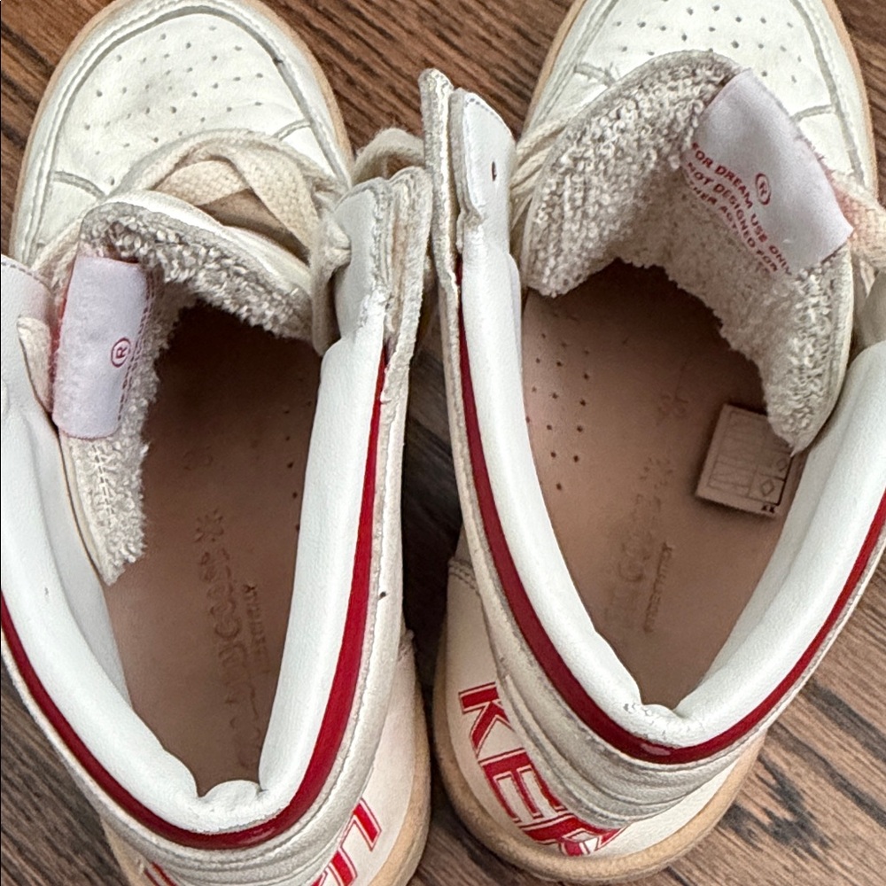 Golden Goose Kids High-Top Sneakers - Cream and Red - Picture 2 of 7